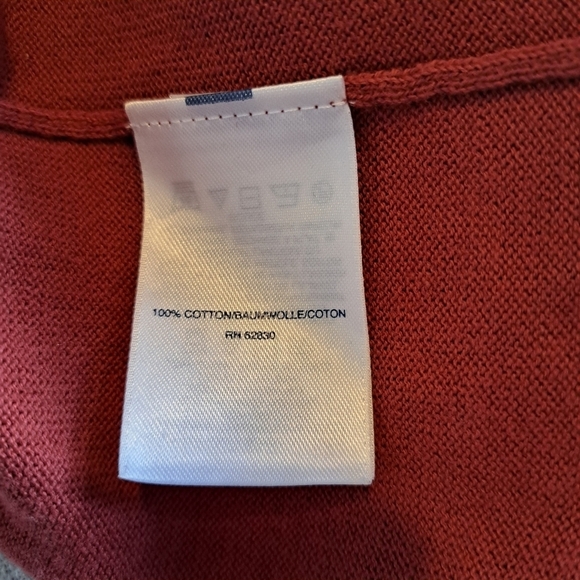 Lands' End womens size 3X cotton open long cardigan brick red - Picture 4 of 10